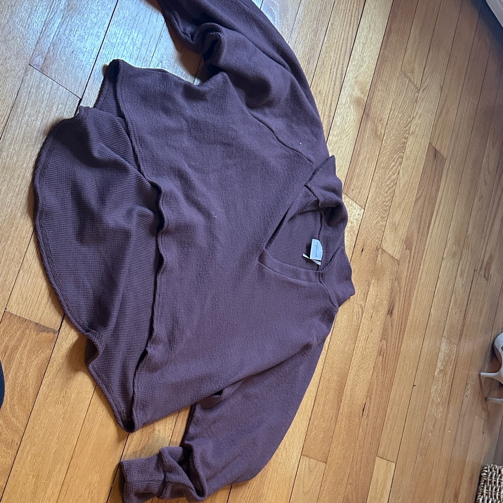 Urban Outfitters Brown V-Neck Knit Sweater